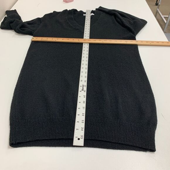 Zara Sweater Dress Women S Small Black V Neck Acrylic Nylon Blend Knit Oversized - Picture 8 of 16